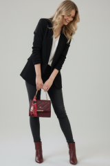 Kadın Kapitone Fularlı Zincir Askılı El ve Omuz Çantası Minimal