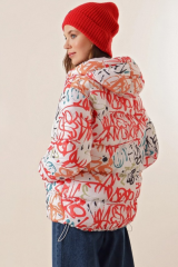 Kadın Desenli Şişme Mont