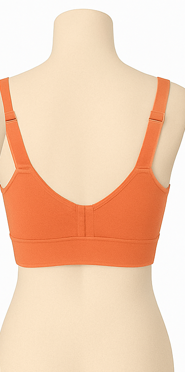 Kadın Turuncu V Yaka Modal Dikişsiz Ayarlanabilir Askılı Lazer Kesim Bralet Sporcu Sütyeni