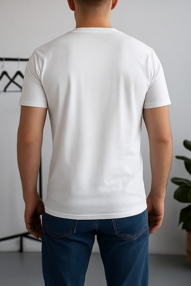 Erkek Şehir Yazı Baskılı Bisiklet Yaka Tişört