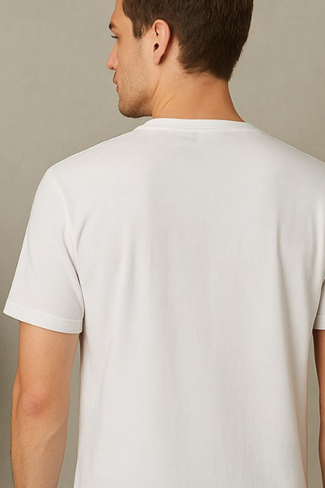 Erkek Şehir Yazı Baskılı Bisiklet Yaka Tişört