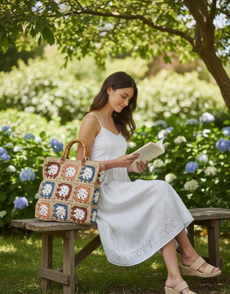 Tasarım Çok Renkli El Örmesi Çanta