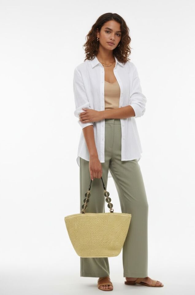 Büyük Boy El Örgüsü Hasır Plaj ve Şehir Çantası