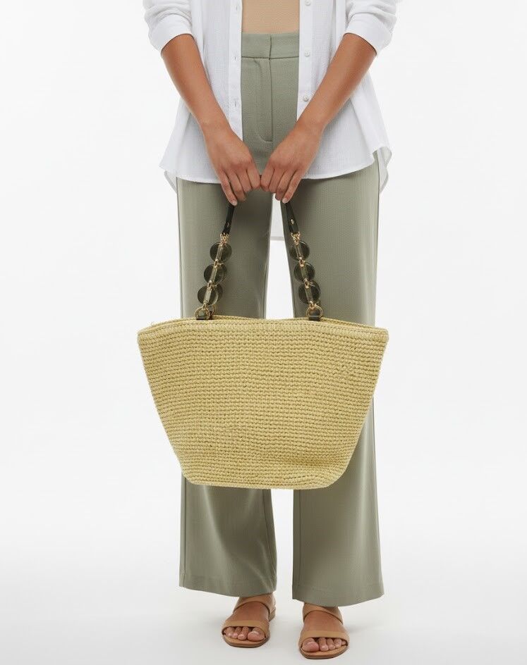 Büyük Boy El Örgüsü Hasır Plaj ve Şehir Çantası