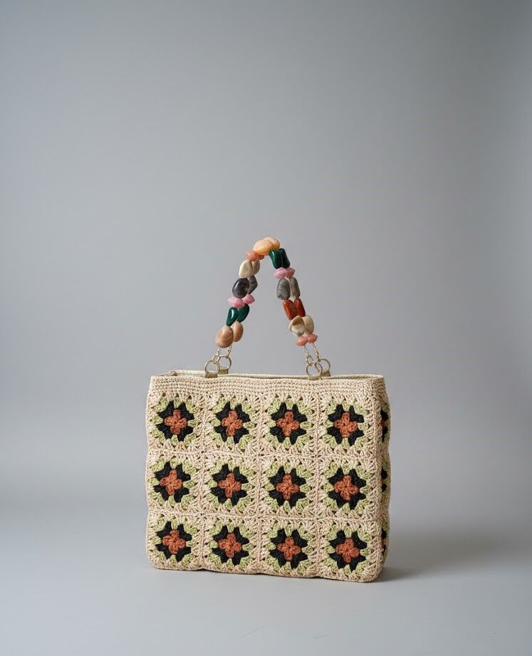 Etnik Esintili Boncuk Askı Tasarım Çanta