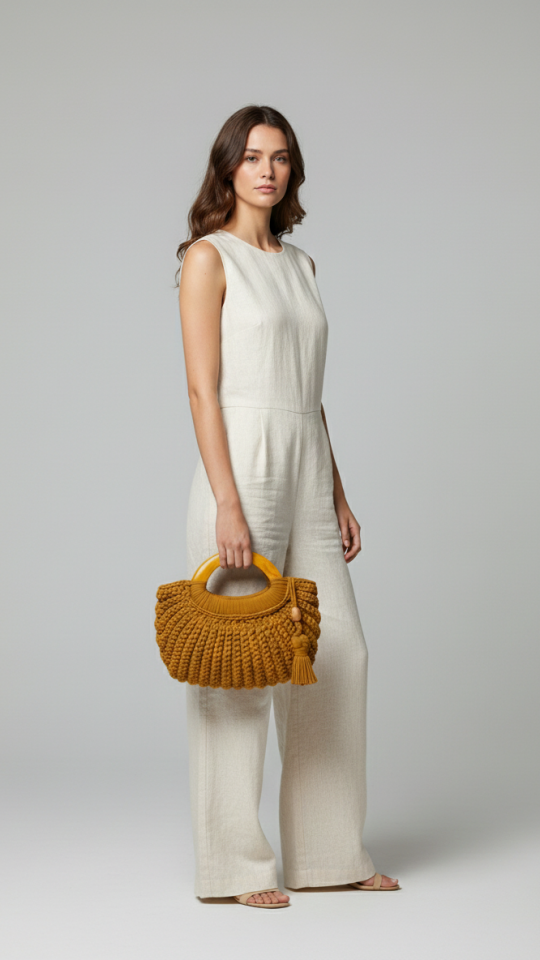 Hardal El Örgüsü Bohem El Çantası