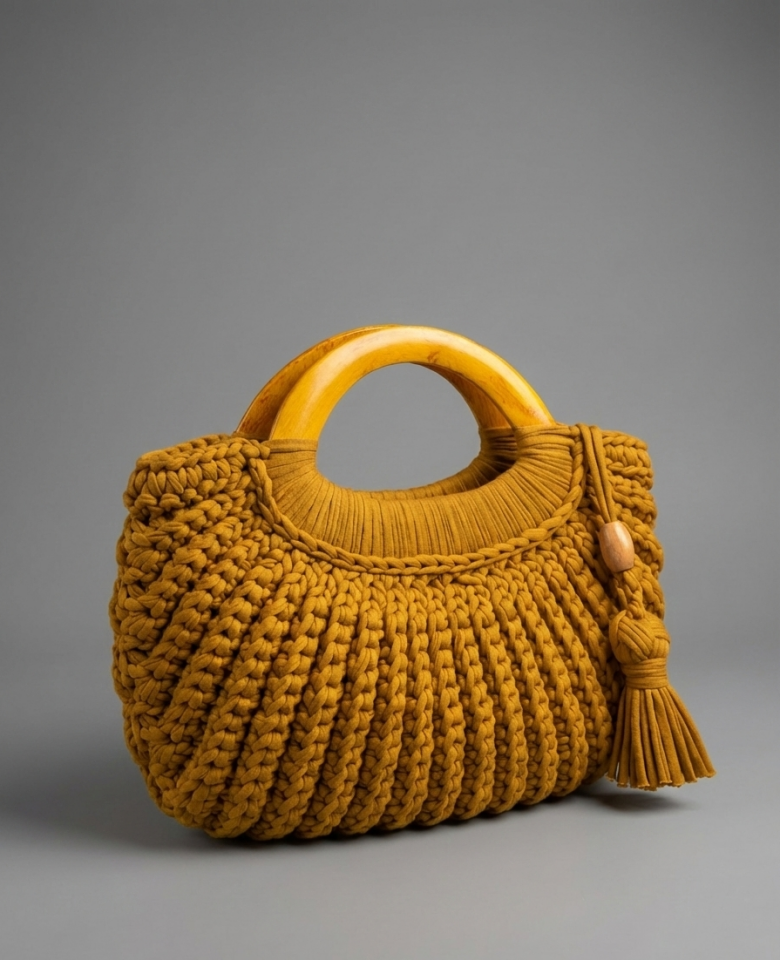 Hardal El Örgüsü Bohem El Çantası