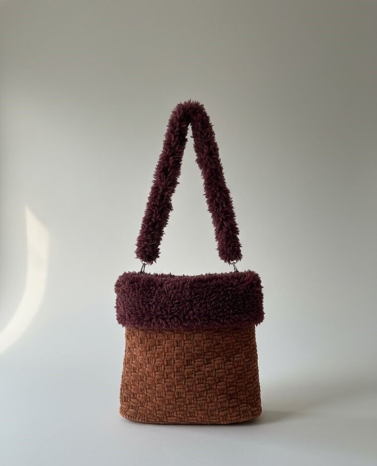 Çift Renkli Peluş Omuz Çantası