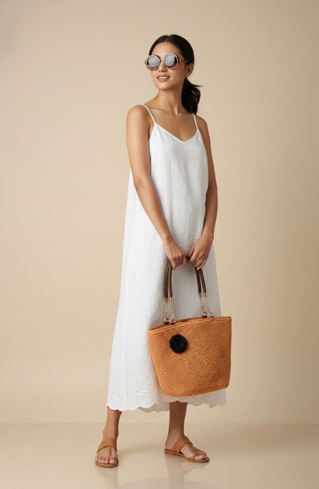 Siyah Gül Detaylı Örgü El ve Omuz Çantası