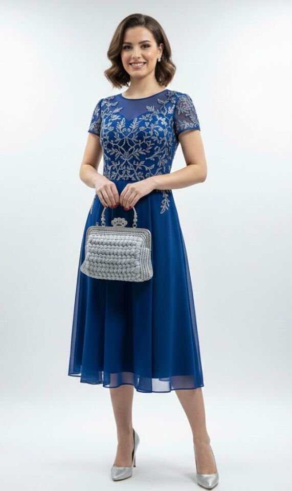 Mücevher Detaylı Örgü Davet Çantası