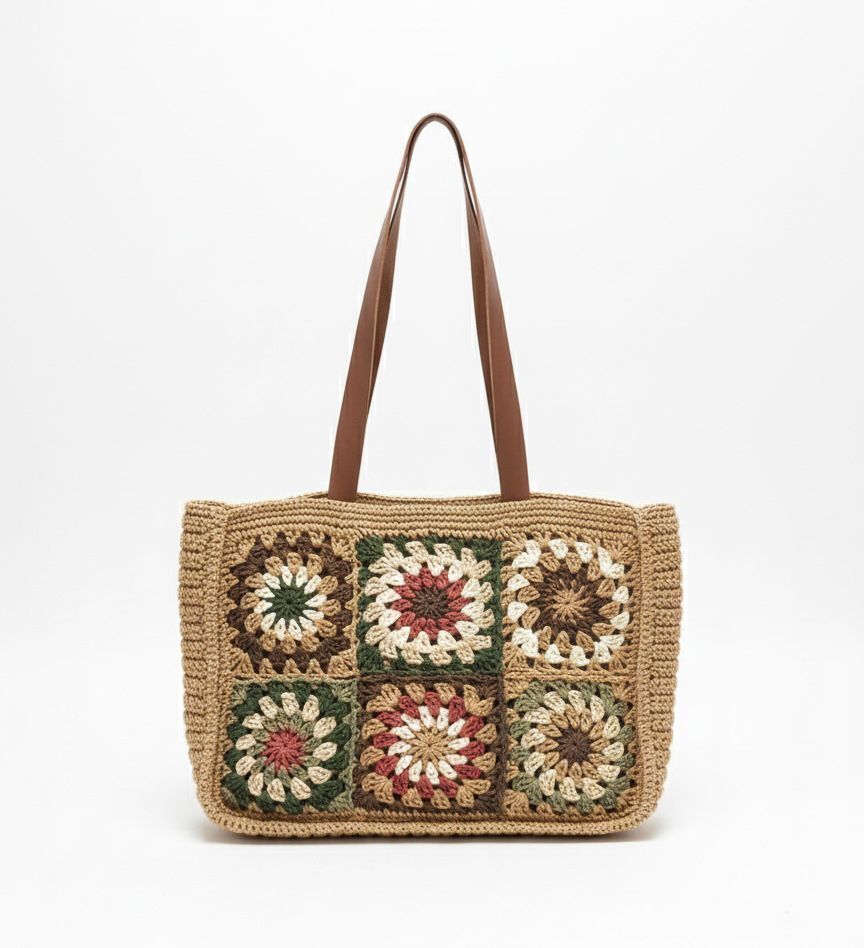 Geleneksel Motifli Örgü Omuz Çantası