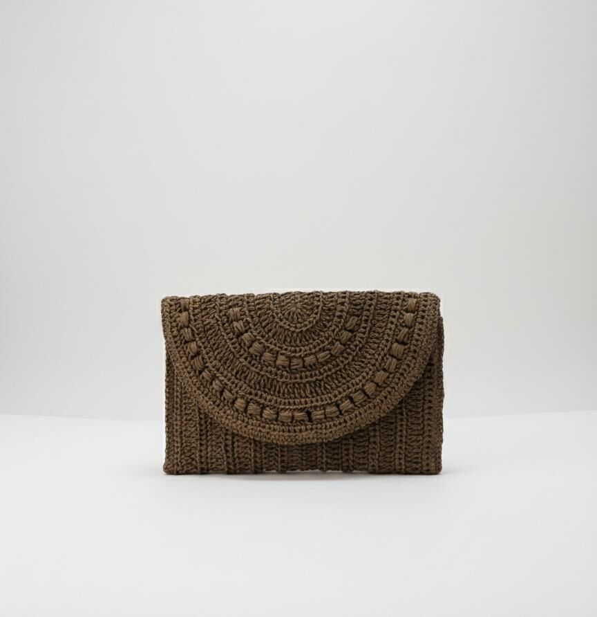 Etnik Şık Örme Clutch Çanta