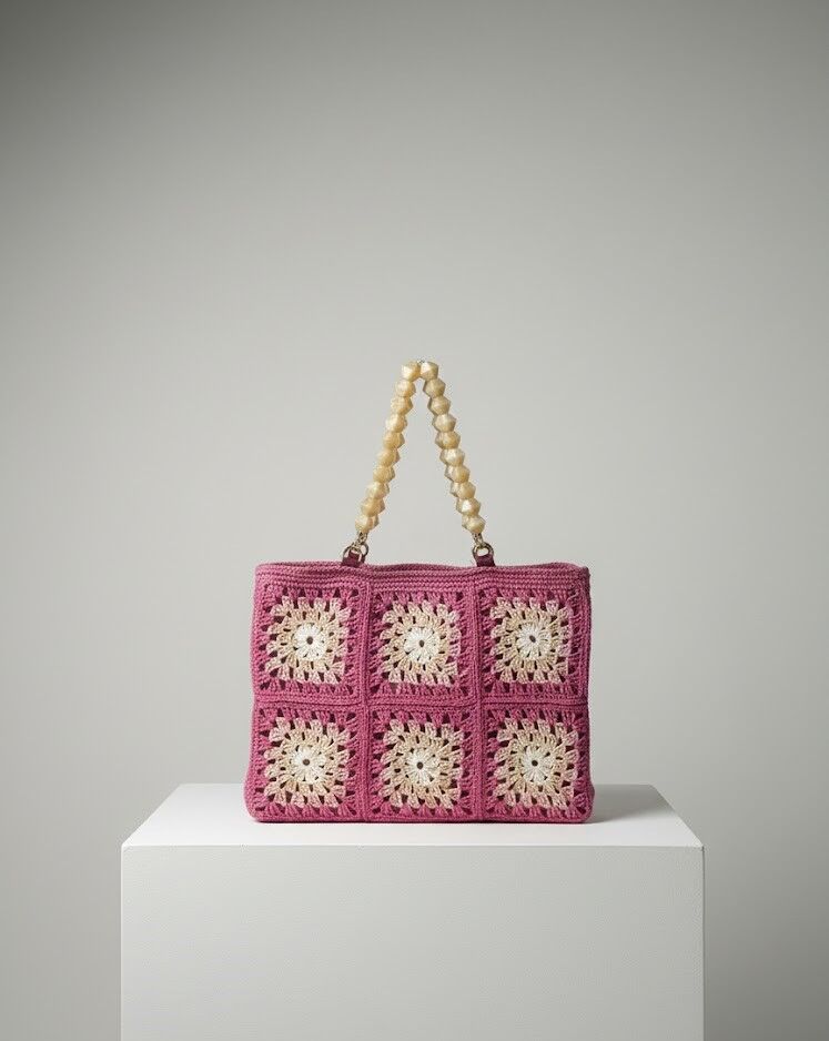 El Örmesi Granny Square El ve Omuz Çantası