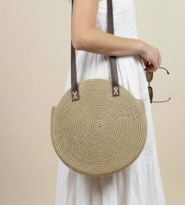 Yuvarlak El Örgüsü Omuz Çantası