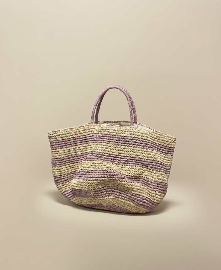 Lavanta Esintili Hasır Örme Plaj ve Şehir Çantası
