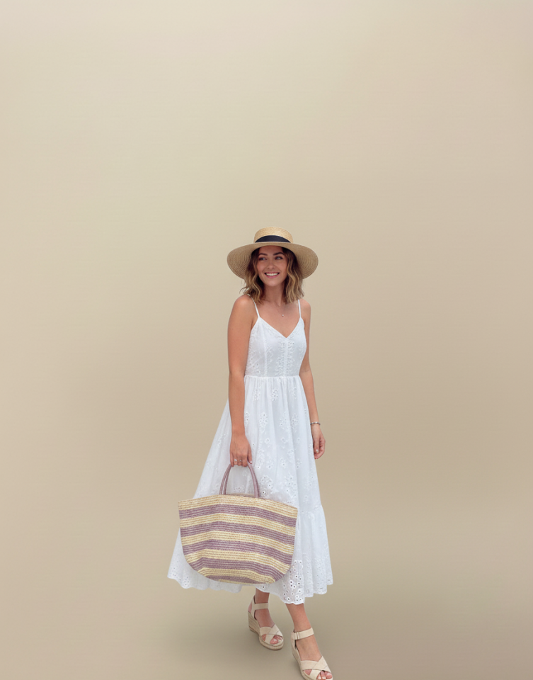 Lavanta Esintili Hasır Örme Plaj ve Şehir Çantası