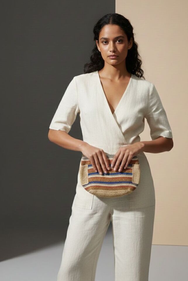 El Örmesi Çok Renkli Bohem Clutch ve Portföy Çanta