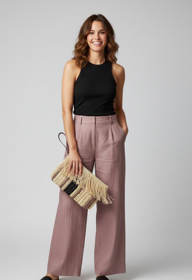 El Örgüsü Püsküllü Portföy Çanta