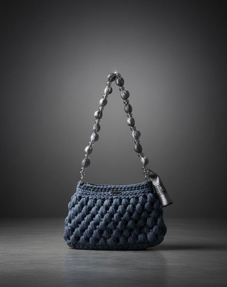 Boncuk Saplı El Örgüsü Omuz Çantası