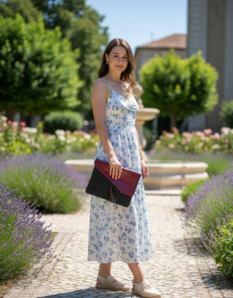 Bordo Deri Detaylı Siyah Hasır Portföy