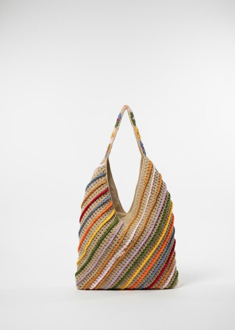 Renkli El Örgüsü Makrome Omuz Çantası