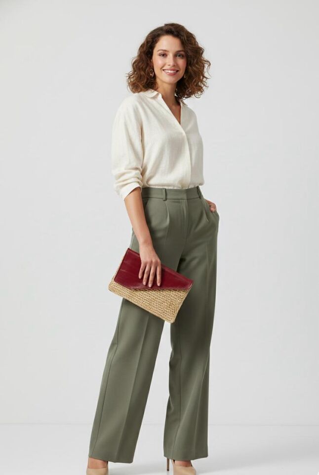 Vişne Tonlu Deri Kapaklı Portföy Çanta