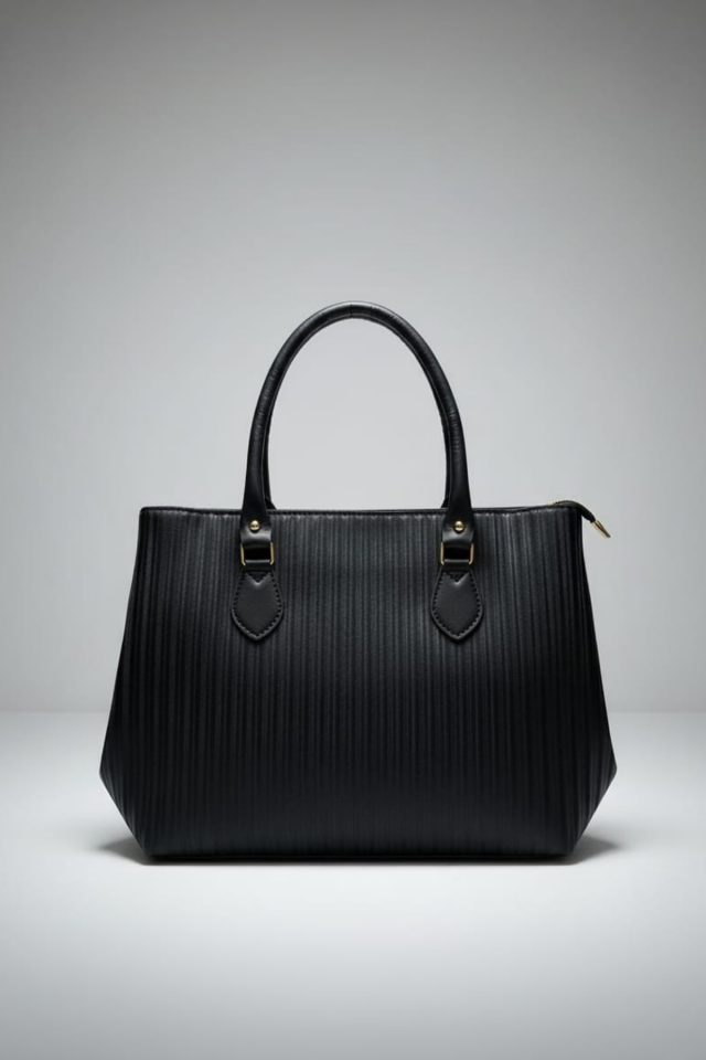 Kadın Siyah Çizgili Lazer Desenli Iki Bölmeli Günlük Düğünlük Omuz Çantası