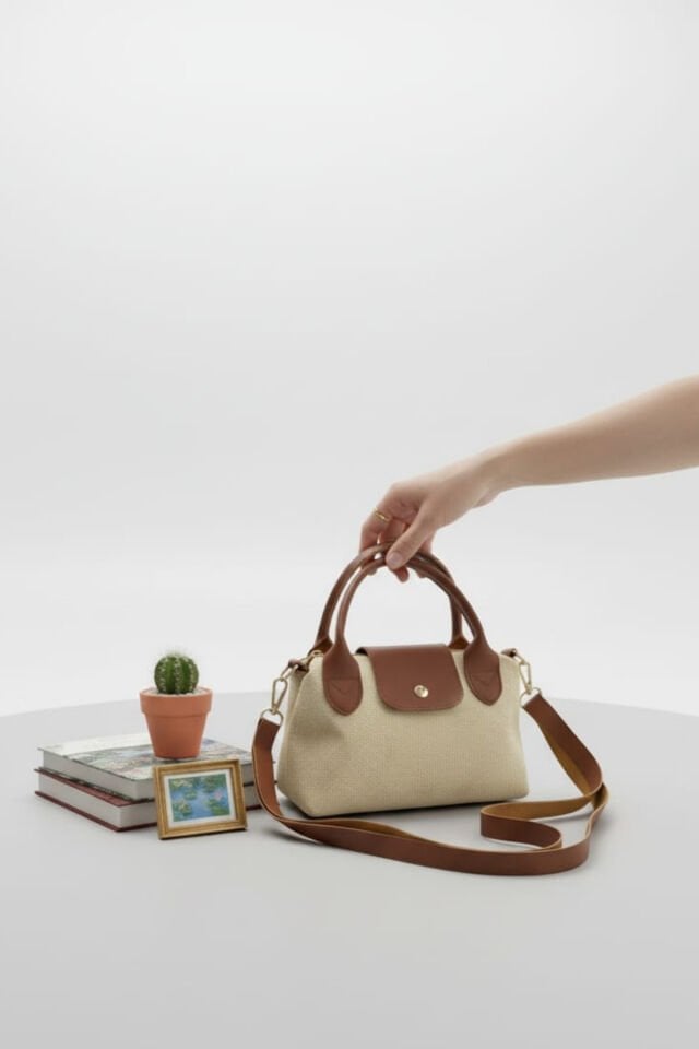 Sage Hasır Kanvas Çapraz Askılı Mini El Ve Omuz Çantası