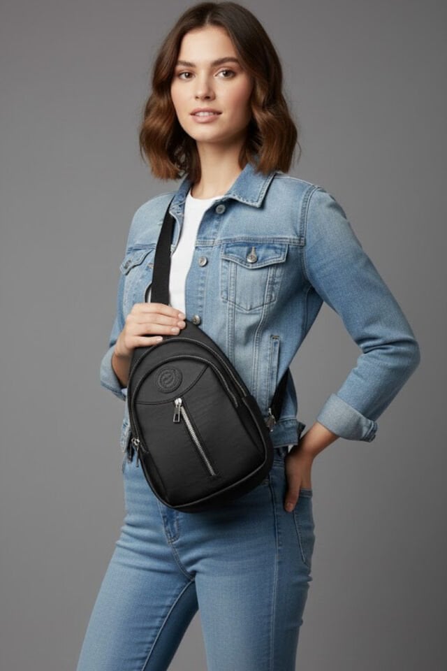 Muse Fermuarlı 3 Bölmeli Çapraz Body Bag