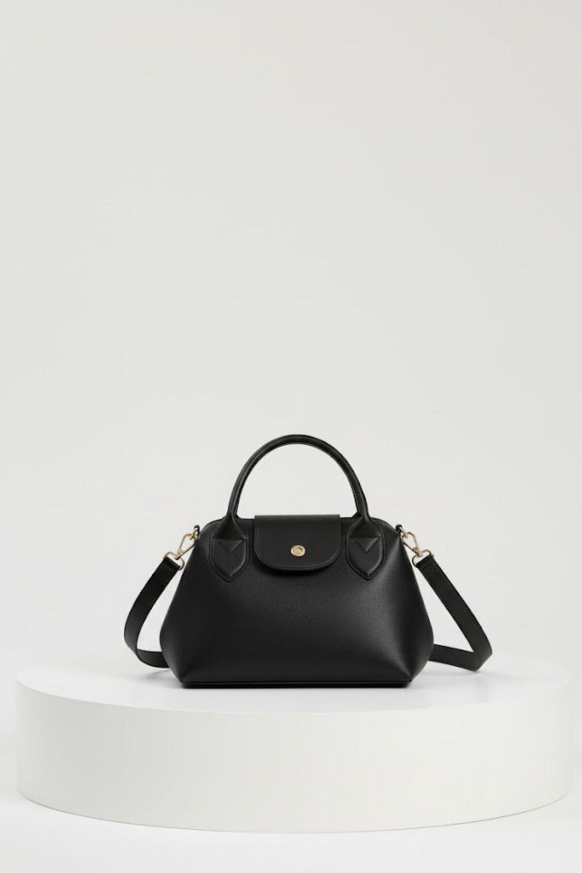 Kadın Suni Deri Saplı Küçük Boy El ve Omuz Çantası