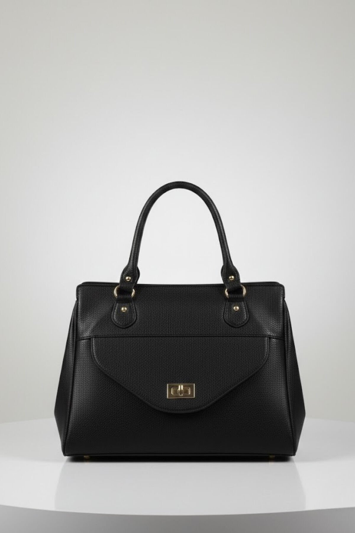 Céline Siyah 4 Gözlü Suni Deri El ve Omuz Çantası 40/25 Cm