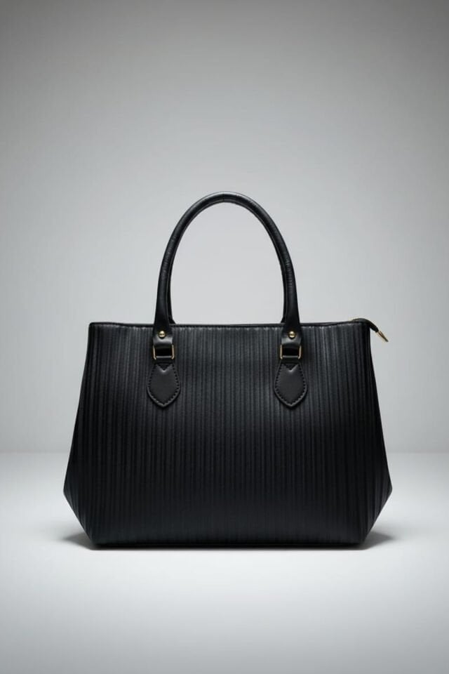 Kadın Siyah Çizgili Lazer Desenli Iki Bölmeli Günlük Düğünlük Omuz Çantası