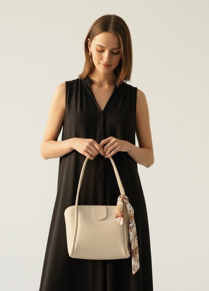 Tina Kadın Fularlı Suni Deri El Çantası