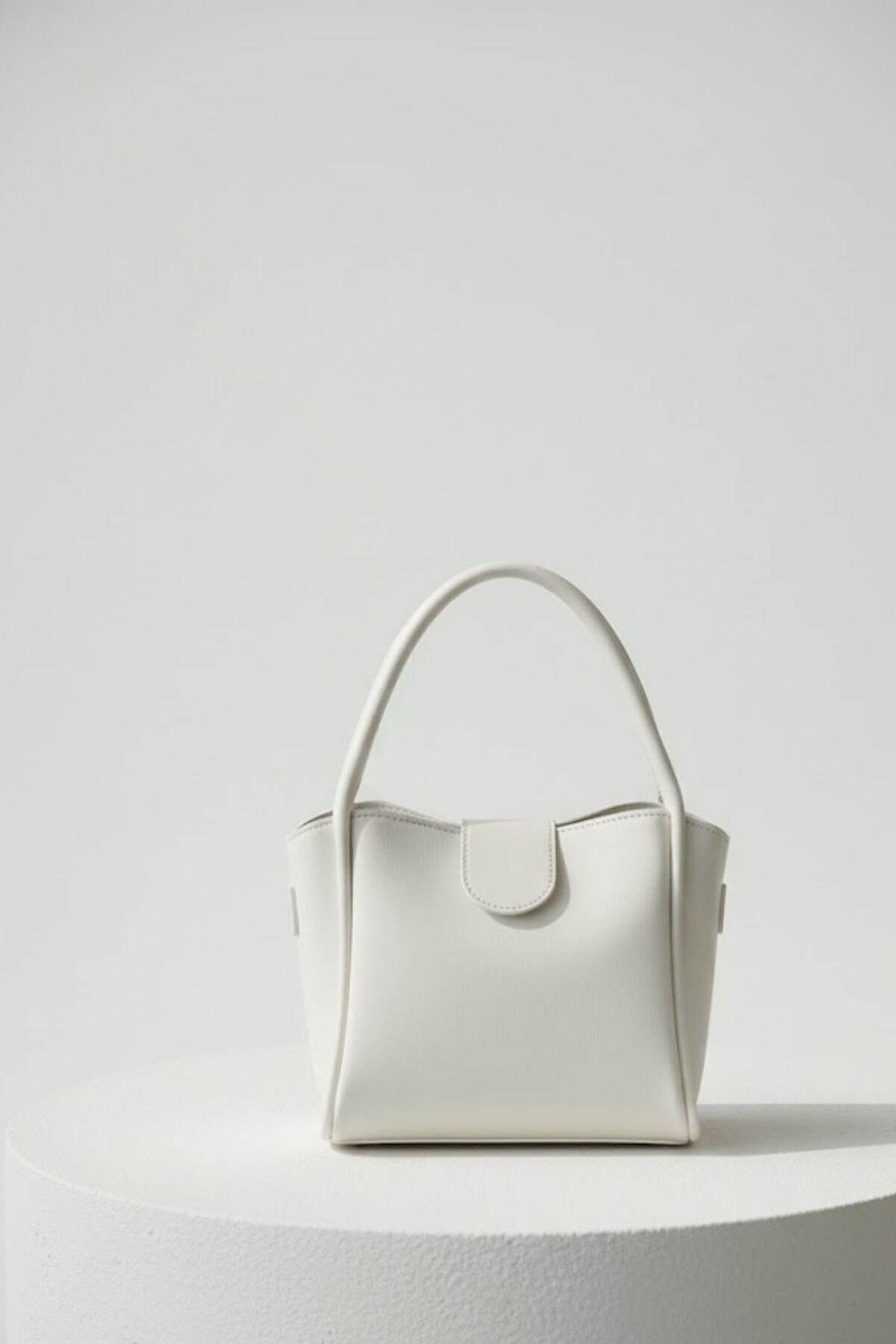 Kadın Beyaz Mıknatıs Kapamalı Yavrulu Su Geçirmez El Kol Omuz ,Ekstra Askılı Çanta